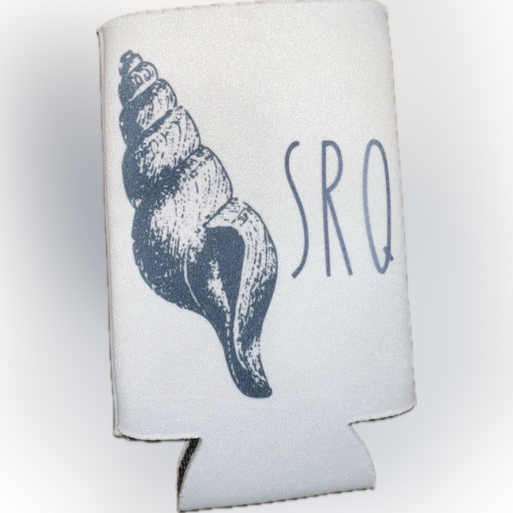 White and Blue SRQ Shell Print Canvas